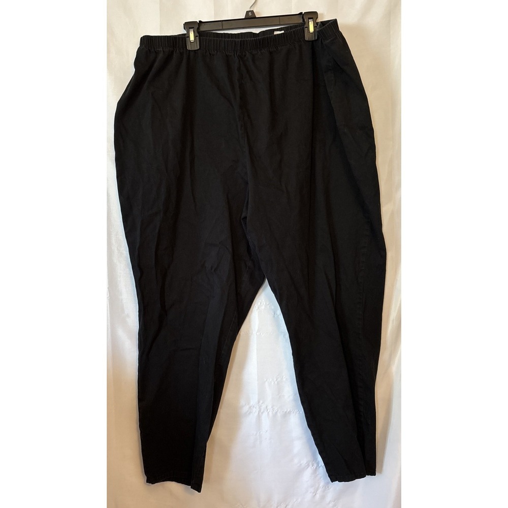 Liz & Me Black Pull On Elastic Pocketless Crop Pants Jeans Womens Size 30W